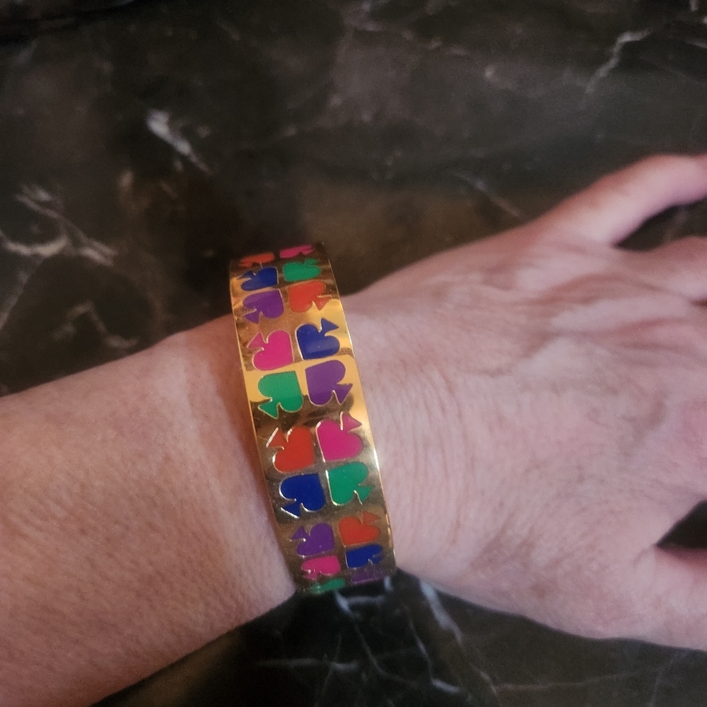 Kate Spade Blue and Red Bracelet with Mosaic Design Play your cards right